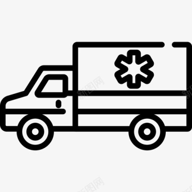 救护车车辆和运输11直线式图标图标