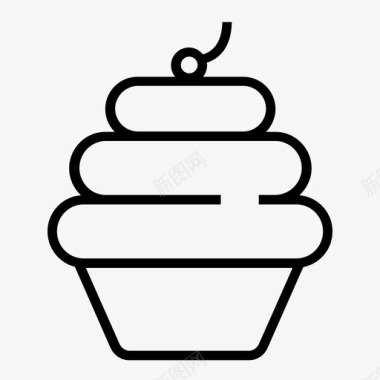 杯形蛋糕松饼咖啡店系列图标集1图标