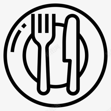 餐厅盘子叉子图标图标