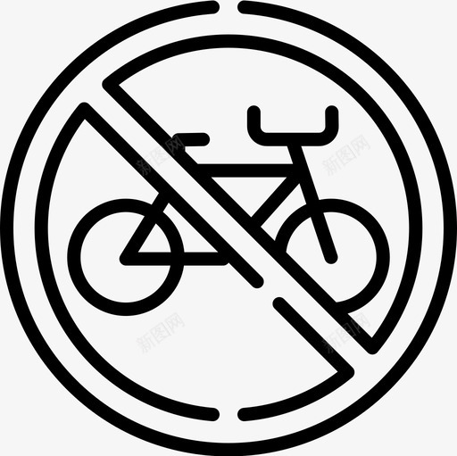 禁止自行车信号和禁令4直线图标svg_新图网 https://ixintu.com 信号 直线 禁令 禁止 自行车