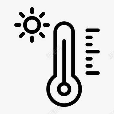 夏天的温度热温度计图标图标