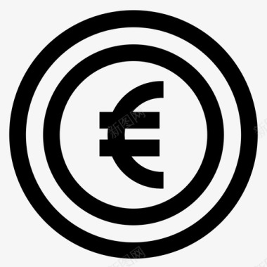 欧元硬币商业货币图标图标
