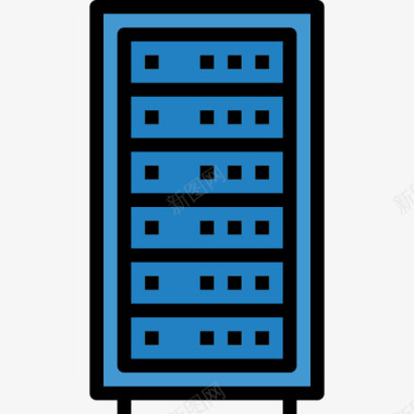 服务器文件和文件夹16线性颜色图标图标