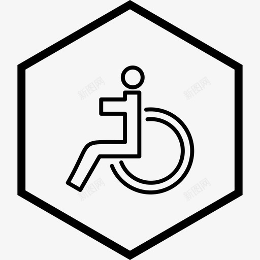 残疾人病人轮椅图标svg_新图网 https://ixintu.com 医疗 残疾人 病人 轮椅