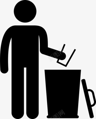 弃水容器弃物垃圾箱图标图标
