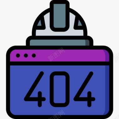 错误404原型5线性颜色图标图标