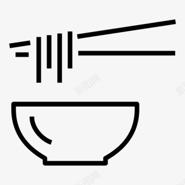 面条碗汤咖啡店线图标集1图标