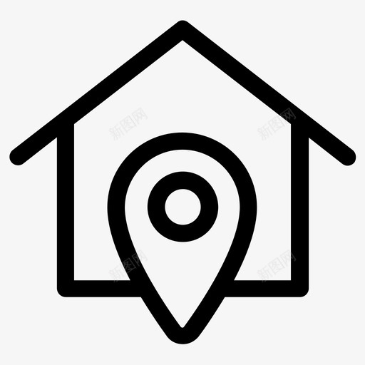 地点家房子图标svg_新图网 https://ixintu.com 位置 地图 地点 房子