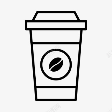 咖啡外卖咖啡线薄图标图标