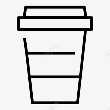 咖啡杯咖啡店线路图标集1图标