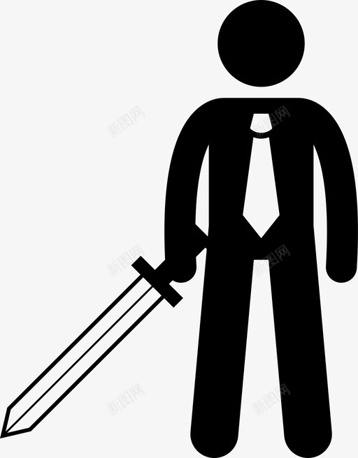 商人拿着剑战斗战争图标svg_新图网 https://ixintu.com 各种 商人 形象 战争 战士 战斗 手持 拿着 棍子 物品