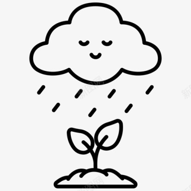 雨到植物云生态图标图标