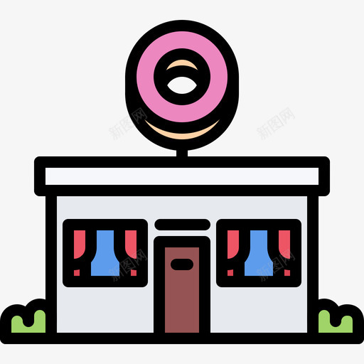 甜甜圈店面包房109彩色图标svg_新图网 https://ixintu.com 彩色 甜甜圈 面包房