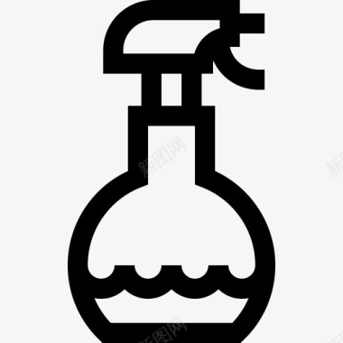 喷雾瓶洗衣房30线性图标图标