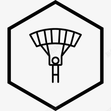 跳伞滑翔降落伞图标图标