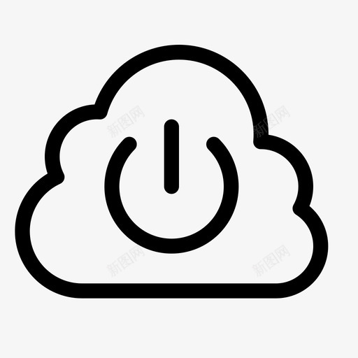 云电源关开图标svg_新图网 https://ixintu.com 云数据存储 云电源 关 在线 开 待机