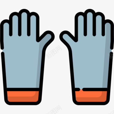 手套犯罪调查36线纹颜色图标图标
