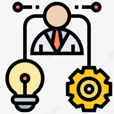 人才管理商业动机18线性色彩图标图标