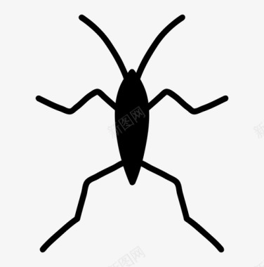 虫子触角跳蚤图标图标