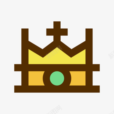 皇冠中世纪56线性颜色图标图标