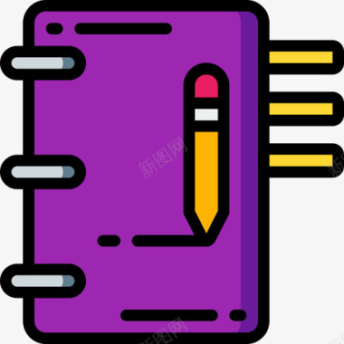 笔记本行动和提醒3线性颜色图标图标