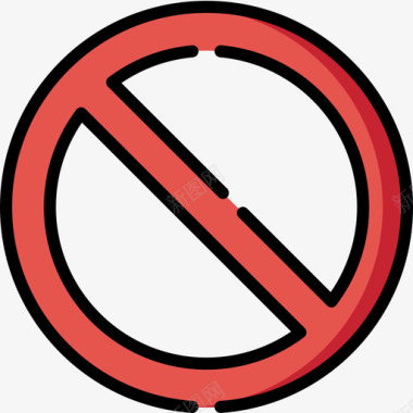 禁止停车信号和禁令6线颜色图标图标