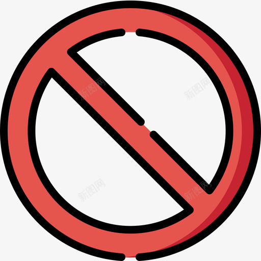 禁止停车信号和禁令6线颜色图标svg_新图网 https://ixintu.com 信号 停车 禁令 禁止 颜色