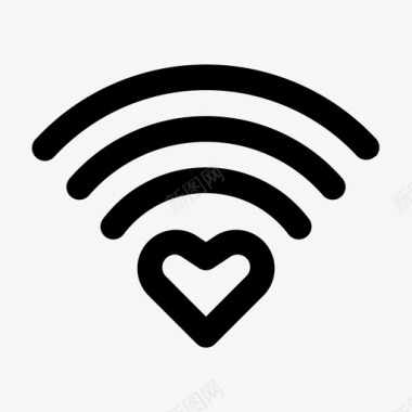爱的信号连接情人节图标图标