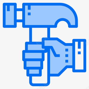 锤子结构120蓝色图标图标