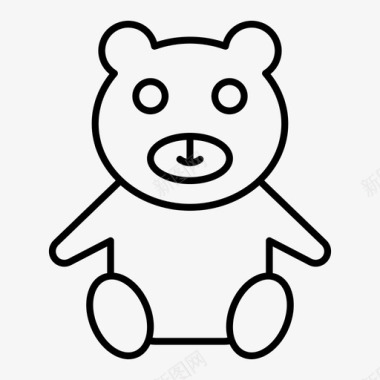 泰迪熊玩购物图标图标