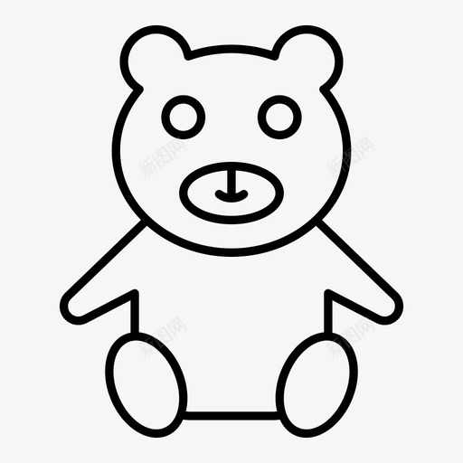 泰迪熊玩购物图标svg_新图网 https://ixintu.com 2019 图标 泰迪 玩具 线图 网上购物 购物