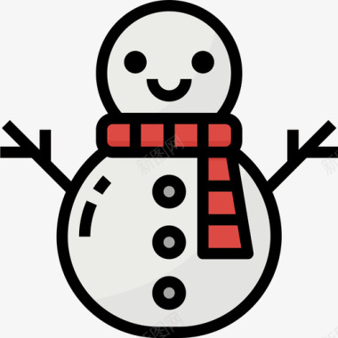雪人圣诞191直线颜色图标图标