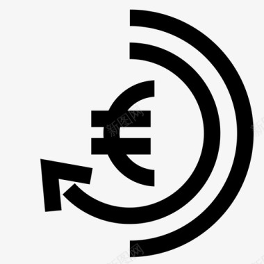 欧元商业硬币图标图标