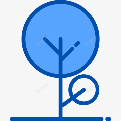 树自然90蓝色图标svg_新图网 https://ixintu.com 自然 蓝色
