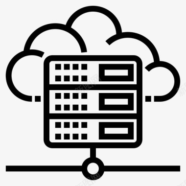 云服务器计算机和网络6线性图标图标