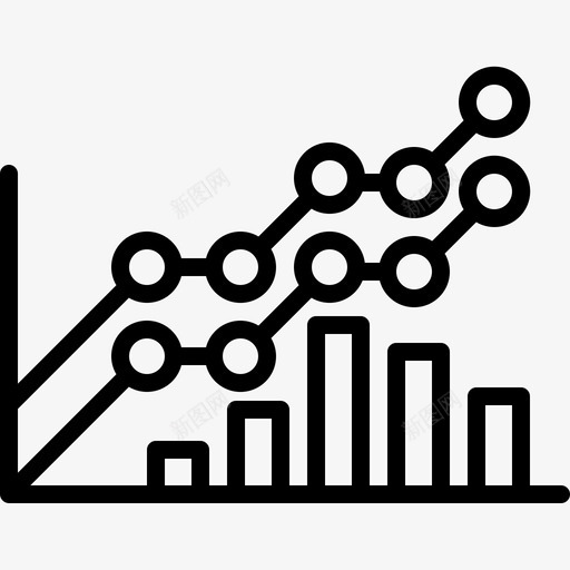 折线图预测图表图标svg_新图网 https://ixintu.com 图表 折线 线图 营销 进度 预测