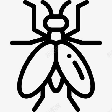 苍蝇昆虫11线状图标图标