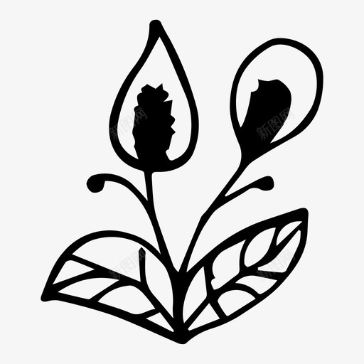 植物作物花图标svg_新图网 https://ixintu.com 作物 植物 素描 自然 花