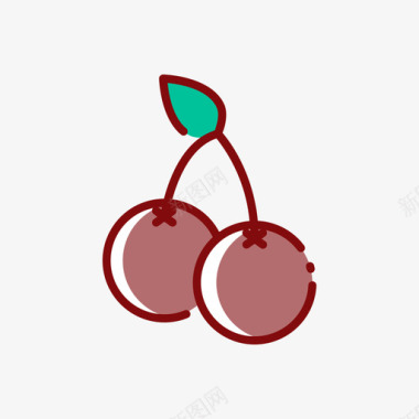 樱桃糖果和糖果8线形颜色图标图标