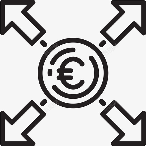 欧元货币资金1线性图标svg_新图网 https://ixintu.com 欧元 线性 货币资金1
