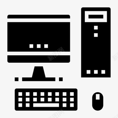 台式计算机计算机和网络5填充图标图标