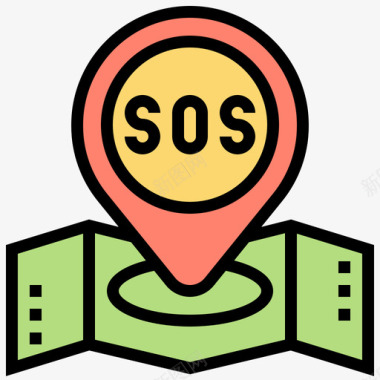 Sos救援9线性颜色图标图标