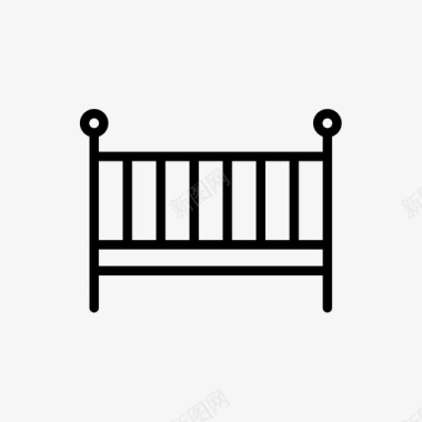 婴儿床床晚上图标图标