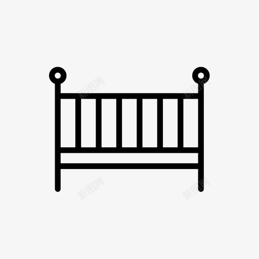 婴儿床床晚上图标svg_新图网 https://ixintu.com 休息 婴儿床 婴儿用品 晚上 睡觉