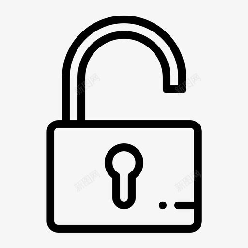 解锁不安全用户界面图标svg_新图网 https://ixintu.com 不安全 用户界面 用户界面和用户界面基本轮廓 解锁