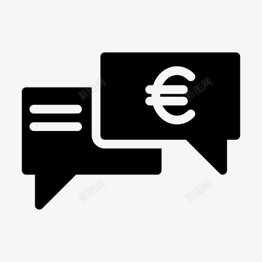 欧元聊天泡沫对话图标svg_新图网 https://ixintu.com 对话 欧元聊天 泡沫 消息 财务行字形图标