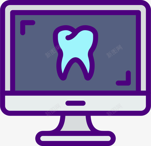 正位片牙科学10线色图标svg_新图网 https://ixintu.com 正位 牙科 科学 线色