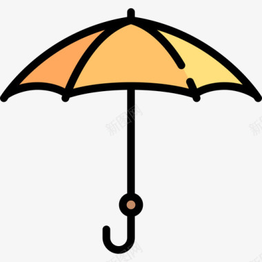 伞伦理6线条颜色图标图标