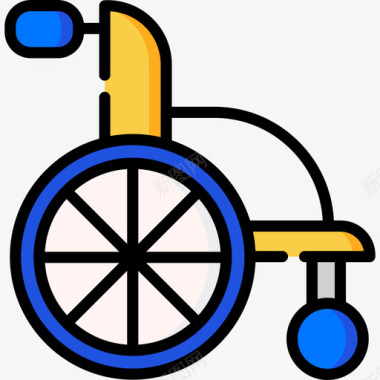 轮椅13号疗法线性颜色图标图标