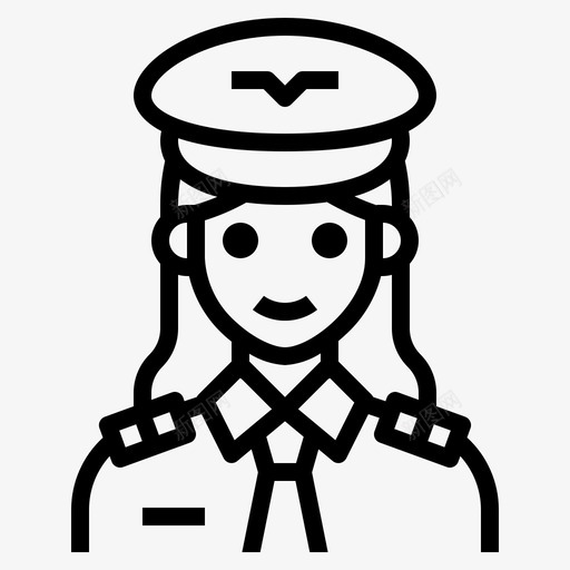 飞行员职业女性1直系图标svg_新图网 https://ixintu.com 直系 职业女性 飞行员